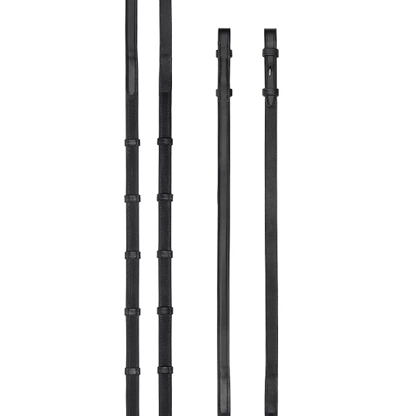 E159　Prestige大勒ﾋﾟｯﾁ付ｺﾞﾑ手綱　黒