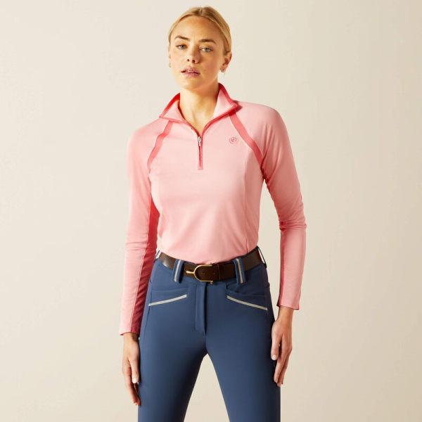 ARIAT SUNSTOPPER3.0ｼｬﾂ　ﾌﾗﾐﾝｺﾞﾋﾟﾝｸ